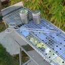 Party Griller Yakitori Grill 32" Stainless Steel Charcoal Grill w/ 20" and 12" Stainless Steel Mesh Grate