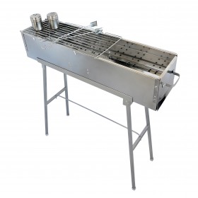 Party Griller Yakitori Grill 32" Stainless Steel Charcoal Grill w/ 20" Straight Grid Grate