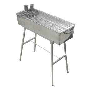 Party Griller Yakitori Grill 32" x 11" Extra Wide Stainless Steel Charcoal Grill w/ 2x Stainless Steel Mesh Grate