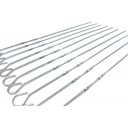Metal Flat Barbecue Skewers - Chromed Zinc Alloy & 15 Inches Long for Skewer BBQ Grilling - Set of 10 